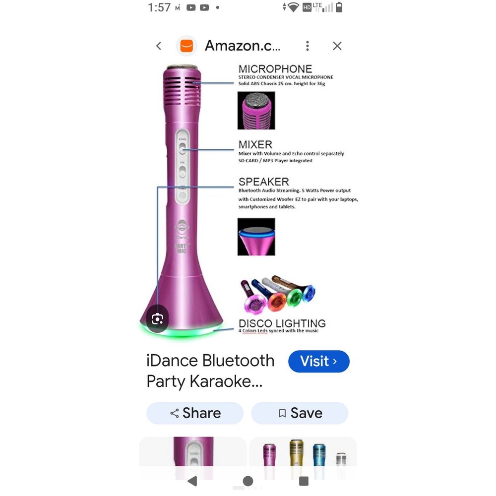 iDance Bluetooth Party Karaoke Microphone Speaker